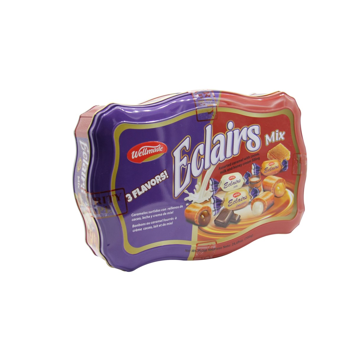 Wellmade Eclairs 3 Assorted flavors tin 700g * 8